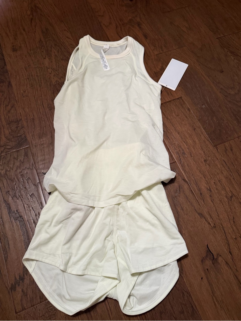 lululemon athletica Cream Ribbed Athletic Tank & Shorts Set